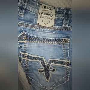 Mens Rock Revival Kaylen Straight Jeans 31x32